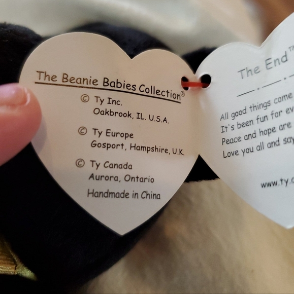 Rare - BLACK BEANIE TY - The End BEAR Ty Beanie Babies - Picture 9 of 9